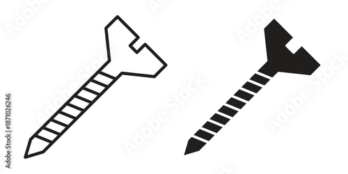 Screw icons vector collection for web designs. flat icons