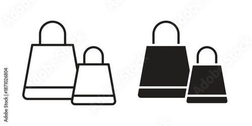 Shopping Bags icons vector collection for web designs. flat icons