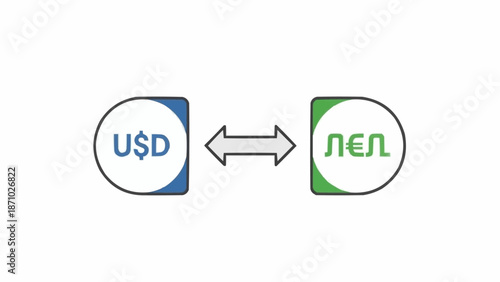 US Dollar to Nigerian Naira Currency Exchange Icon.