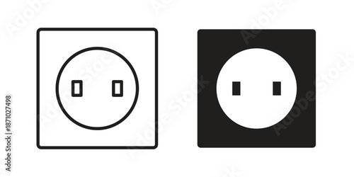 Socket icons vector collection for web designs. flat icons