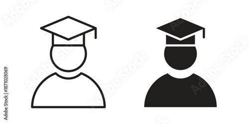 Student icons vector collection for web designs. flat icons