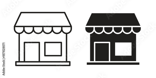 Store icons vector collection for web designs. flat icons