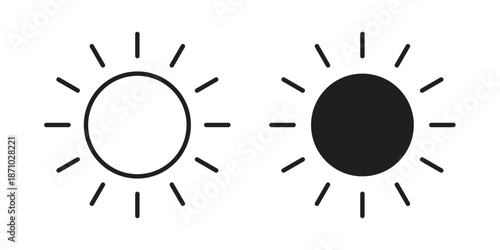 Sun icons vector collection for web designs. flat icons