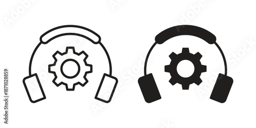 Technical support icons vector collection for web designs. flat icons