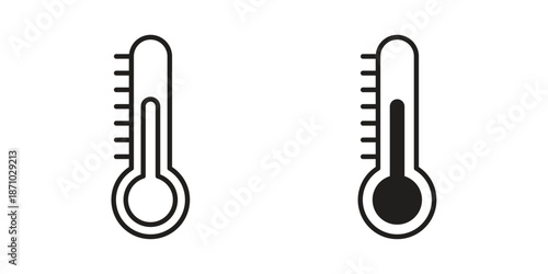 Temperature icons vector collection for web designs. flat icons