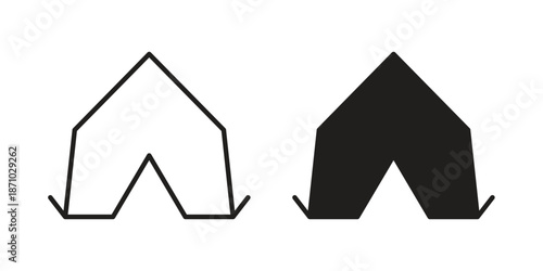 Tent icons vector collection for web designs. flat icons