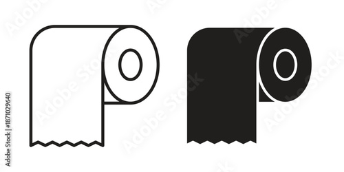 Toilet Paper icons vector collection for web designs. flat icons