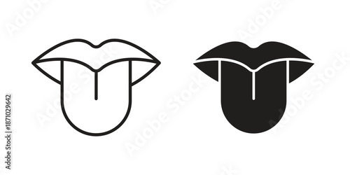 Tongue icons vector collection for web designs. flat icons