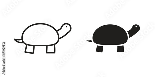 Tortoise icons vector collection for web designs. flat icons