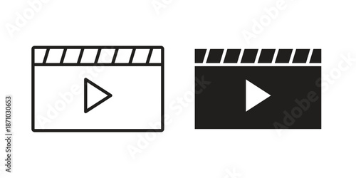 Video icons vector collection for web designs. flat icons