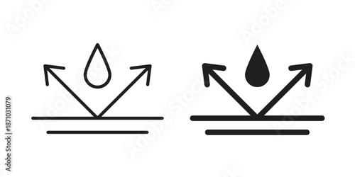 Waterproof icons vector collection for web designs. flat icons