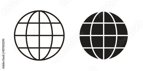 Website globe icons vector collection for web designs. flat icons