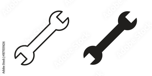 Wrench icons vector collection for web designs. flat icons