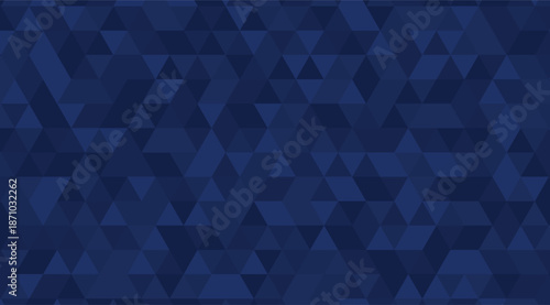Dark blue geometric triangular pattern background with modern abstract polygonal shapes for digital design