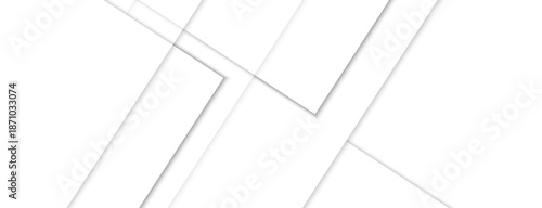 Abstract geometric white and light gray background with overlapping planes and lines for modern design
