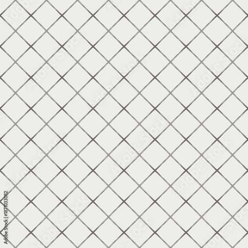 C2.4 Gray Seamless Geometric Grid Pattern. A repeating diamond-shaped pattern in soft gray tones. The design has a minimalist and symmetrical aesthetic, providing an understated yet elegant look.