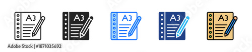 A3 Report Icon Set Multiple Style Collection