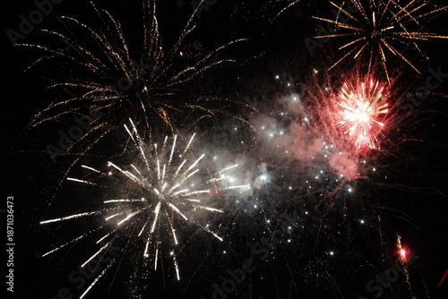 fireworks in the night sky