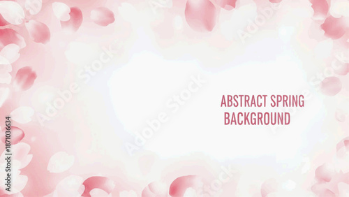 A vibrant abstract spring background with pink and white hues and subtle texture fills the frame.