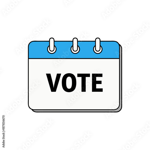 Calendar with the word VOTE symbolizing upcoming election or registration dates, perfect for civic engagement and political campaigns illustration