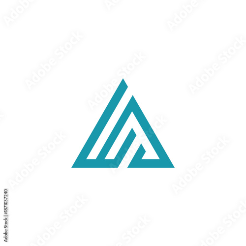 Abstract geometric minimalist logo design featuring a modern triangular shape with intertwining lines, perfect for a strong and professional brand identity