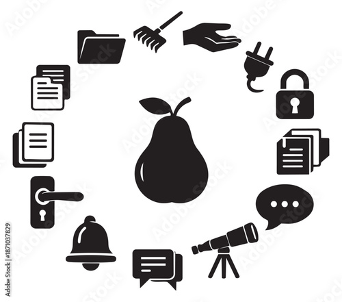 Modern glyph icon set featuring diverse symbols and everyday objects for various applications