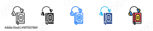 Audio Book Icon Set Multiple Style Collection