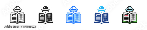 Fiction Section Icon Set Multiple Style Collection