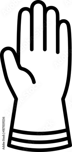 Outline icon of a cleaning glove, hygiene and protection concept. Vector illustration for interface, app, web design