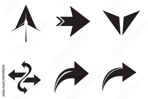 Vector Arrow pointing outward vector icons set