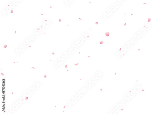 グラデーション花びらの桜吹雪イラスト