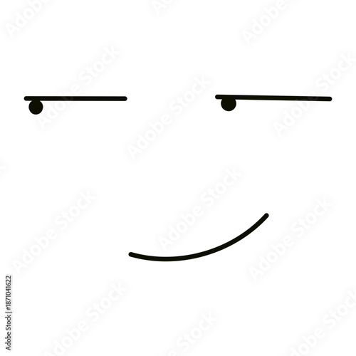 Cute funny sceptical face isolated on transparent background. Hand drawn vector illustration. Line drawing. Cartoon character. Kid fashion, textile print, design element, clip art