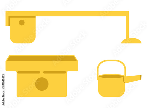 三人官女の持ち物のイラストセット