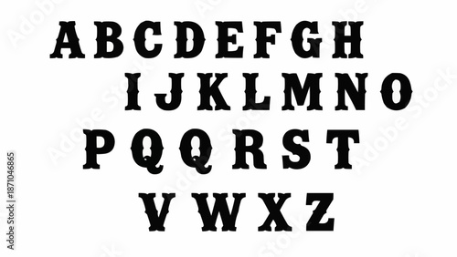 Alphabet Letters Displayed in Rows on White Background.