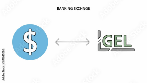 Dollar Currency Exchange to Georgian Lari Symbol.