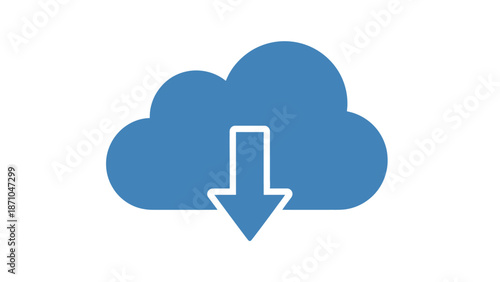 Cloud Computing Download Icon Symbol.
