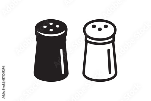 Vector Salt and pepper line and solid icon pack outline different style. Symbol, logo