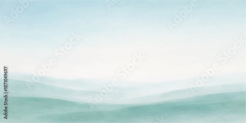 A serene summer landscape of white clouds in a blue sky over a vast ocean horizon with gentle waves and sunlight reflecting on the water