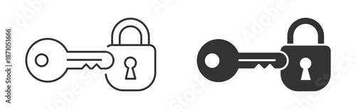 key access icon , Lock and key vector icons security concept data protection privacy and access control  , vector illustration .