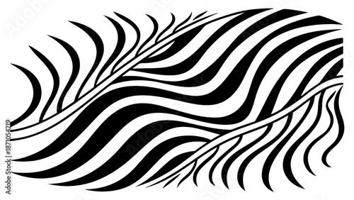 Abstract Zebra Stripes Pattern, Black and White, Graphic Design