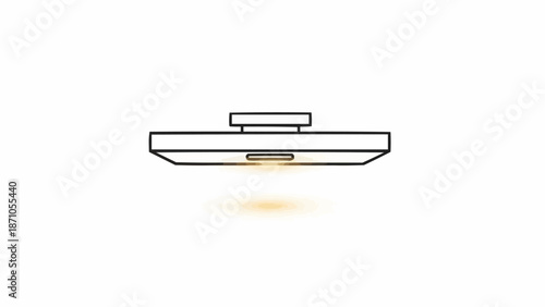 Modern Ceiling Light Fixture Illuminating with Warm Glow.