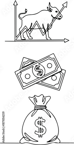 Money Bag Cash Finance Illustration.