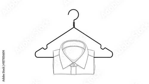 Empty wooden coat hanger isolated on white background for clothing retail fashion and closet storage