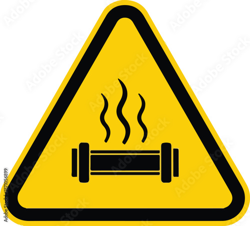 Warning Sign for Hot Surface or Object.