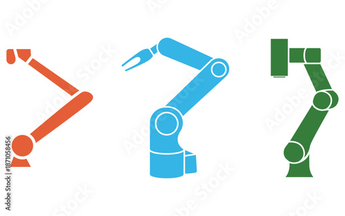 Industrial Robotic Arm Illustration Blueprint Showing Mechanical Gripper and Automation Concept