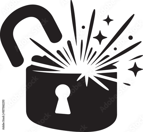 Unlocking potential isolated on white background, Vector, illustration