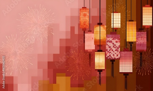 Hanging Colorful Lanterns