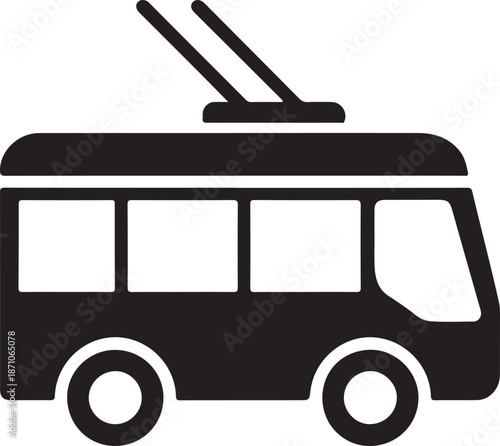 Modern electric tram isolated on white background, Vector, illustration