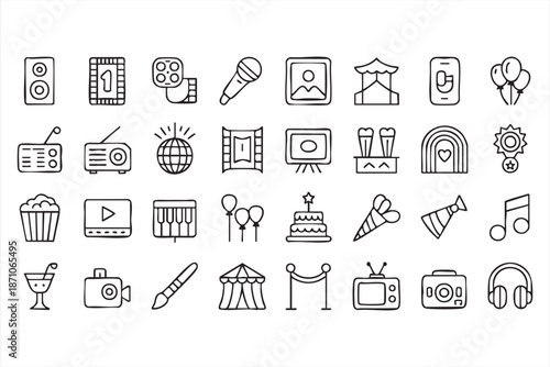 Birthday and Festival Icon Collection for Social Media Campaign Templates