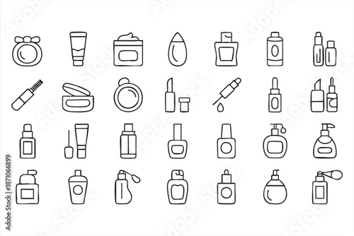 Beauty Product Container Icons for Cosmetic Branding Templates